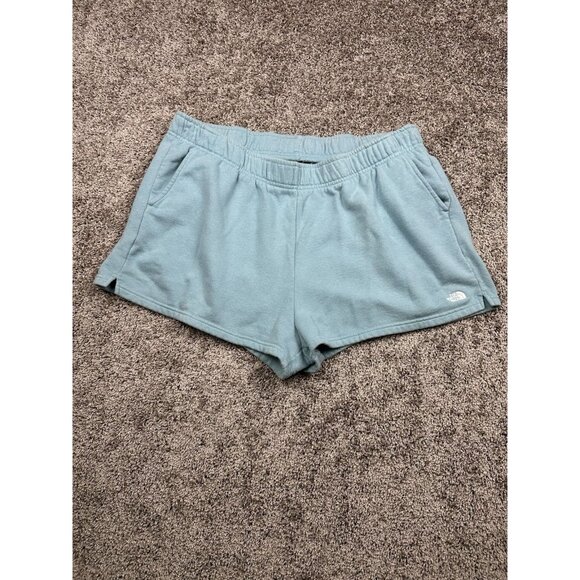The North Face Women’s XXL Blue Fleece Shorts Soft Cozy Lounge Gym Half Dome‎ - Picture 1 of 14